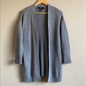 Forever 21 Heather Grey Knit Cardigan 3/4 sleeve